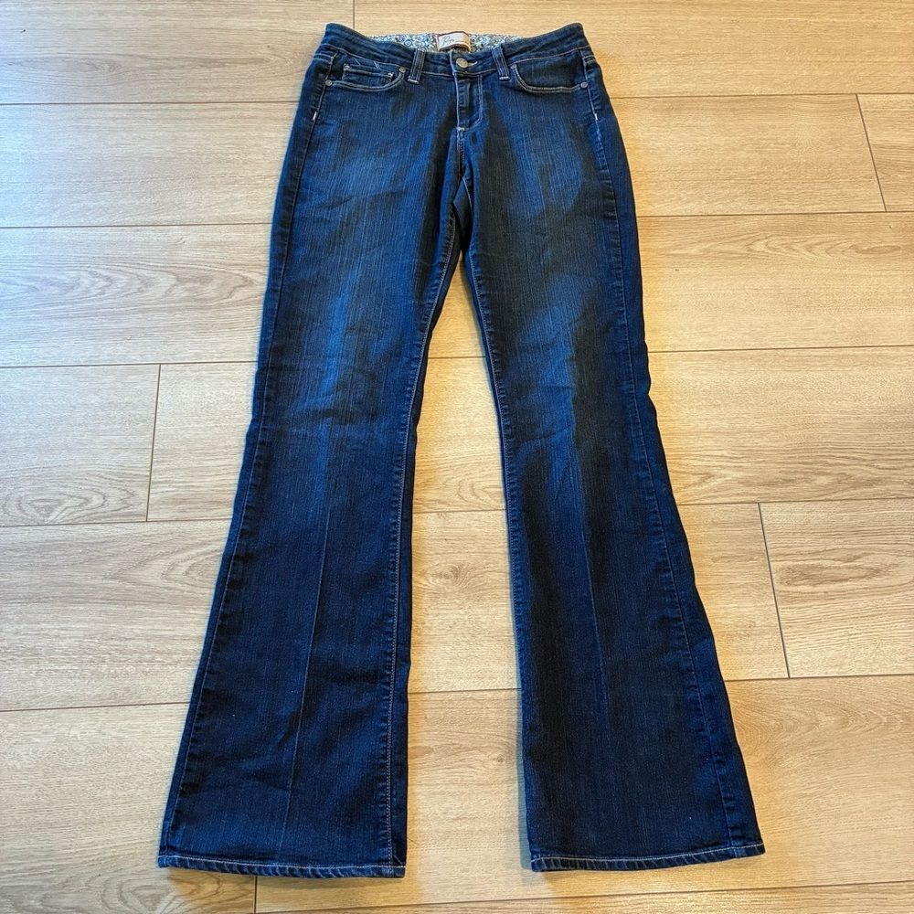 Paige Women’s Monte Boot Cut Jean Dark Wash Faded Western Size 28